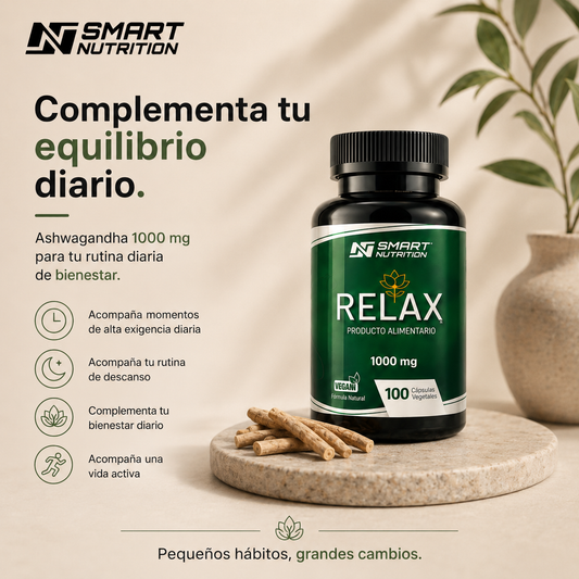 Ashwagandha 1000 mg Smart Nutrition — 100 Cápsulas Vegetales