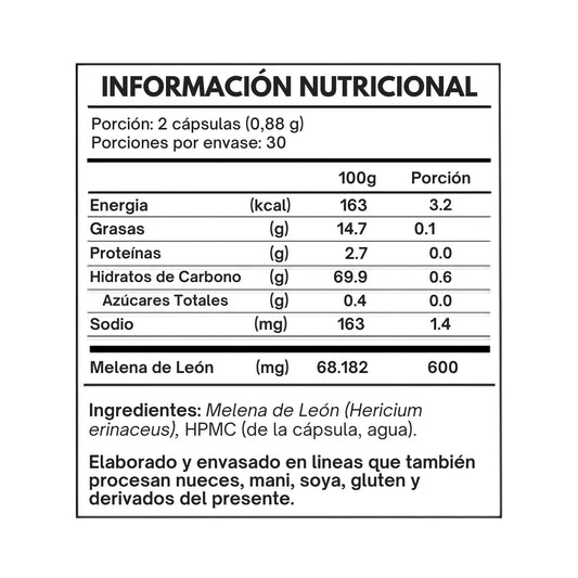 Melena de León 600 mg Smart Nutrition
