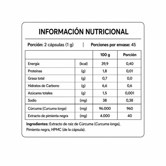 Cúrcuma y Pimienta Negra 1000 mg Smart Nutrition