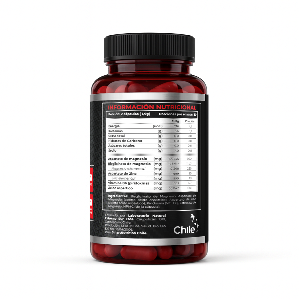 ZMA Advance Smart Nutrition — vista posterior