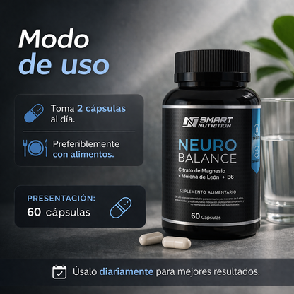 Modo de uso recomendado de Neuro Balance: 2 cápsulas al día