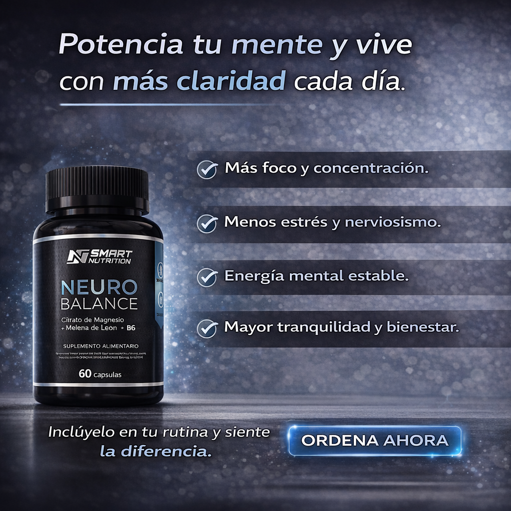 Packaging completo de Neuro Balance, envase de 60 cápsulas