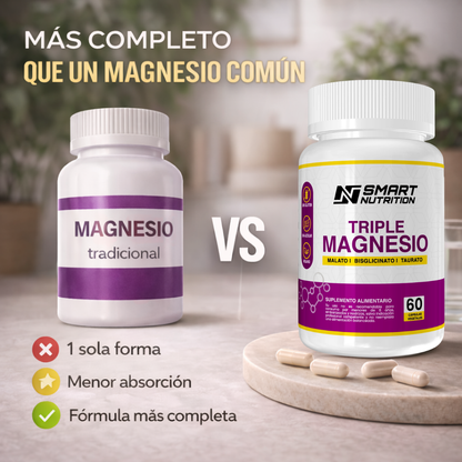 Comparación entre Triple Magnesio y un magnesio de una sola forma