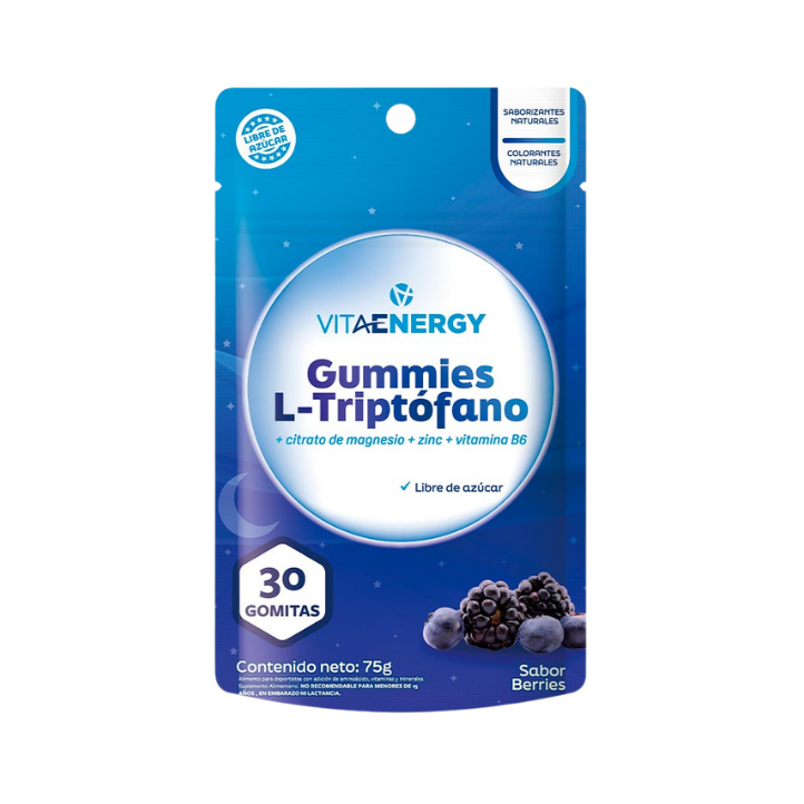 VitaEnergy Gummies L-Triptófano, Magnesio y B6 — envase de 30 gomitas