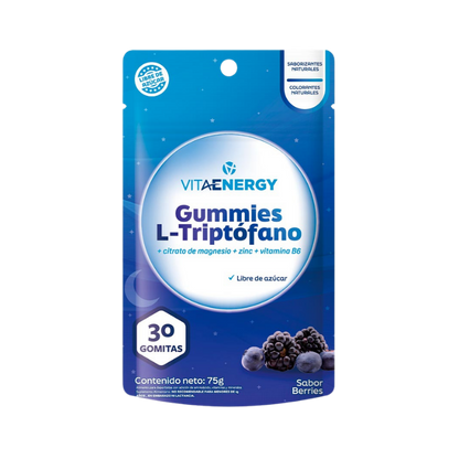 VitaEnergy Gummies L-Triptófano, Magnesio y B6 — envase de 30 gomitas