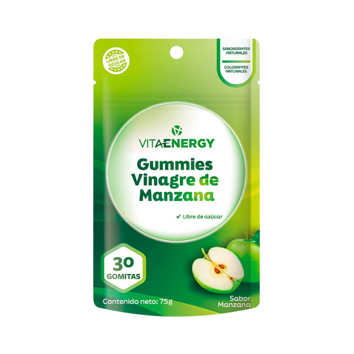 VitaEnergy Gummies Vinagre de Manzana y Biotina — envase de 30 gomitas